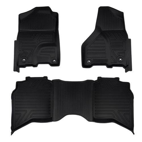 DURAFORCE TPE Floor Mats Front LH & RH Fits Dodge Ram 1500 2500 3500 Crew Cab 2013-2018