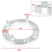 DURAFORCE Wheel Spacers 4x156 1" 131mm M12x1.5 Silver 4Pcs For Polaris Polaris RZR 2015+