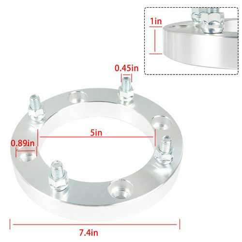 DURAFORCE Wheel Spacers 4x156 1" 131mm M12x1.5 Silver 4Pcs For Polaris Polaris RZR 2015+