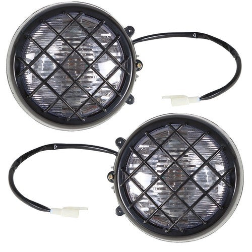 DURAFORCE 2× Headlights lens bulbs lights grills For Yamaha Banshee 1987-2006 Warrior 350