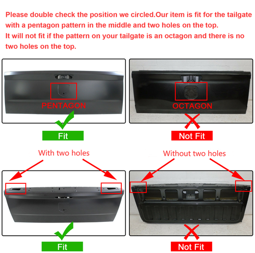 Rear Tailgate Spoiler for 09-21 Dodge Ram 1500 Classic 2500 Replacement CH06A16