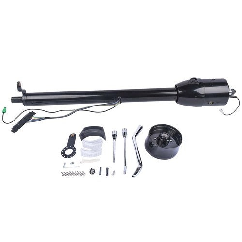 DURAFORCE 32" Automatic Column Shift Tilt Steering Column No Key & Wheel Adapter Black
