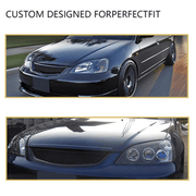 DURAFORCE Front Bumper Upper Grill Mesh Hood Grille For 2001-2003 Honda Civic JDM Type R