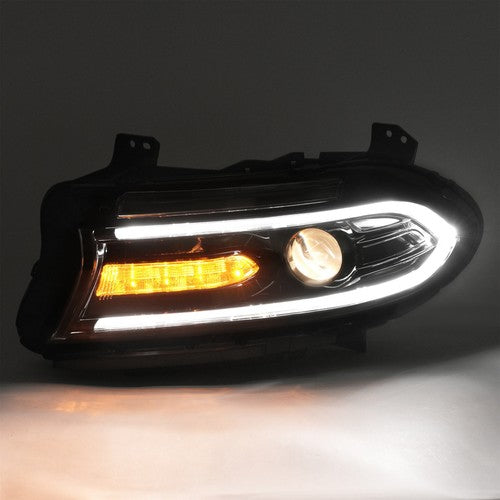 Pair LED DRL Projector Headlights Assemblies for Dodge Charger 2015 2023 LH RH