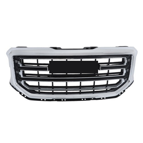 DURAFORCE Black Fit For GMC Sierra 1500 2016-2017 2018 Chrome Front Bumper Upper Grille