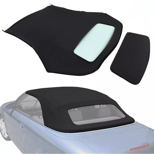 DURAFORCE For Audi A4 2003-2009 Convertible Soft Top & Heated Glass Window In Black Vinyl