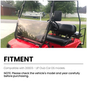 DURAFORCE For Club Car DS 2000.5 -UP Golf Cart Folding Tinted Windshield Windscreen