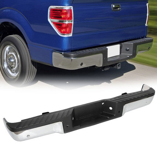 DURAFORCE Fit For Ford F150 09-14 Steel Rear Bumper Assembly Styleside With Sensor Holes