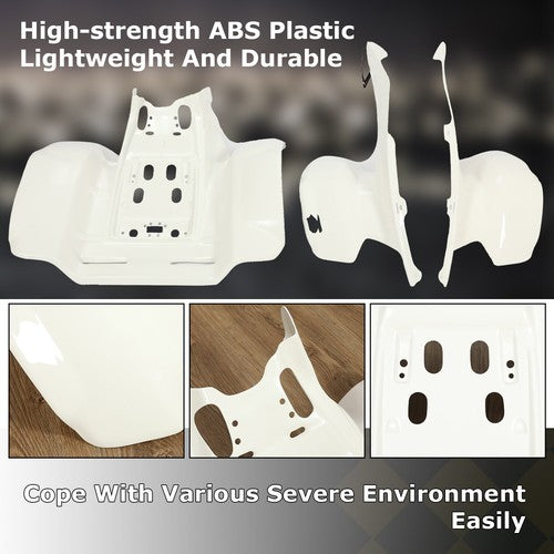 DURAFORCE New For 1986-1989 Honda TRX 250R TRX250R White Front & Rear Fender Plastics Kit