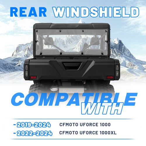 Clear Rear Windshield Back Window for CFMOTO UFORCE 1000 2019-25 1000XL 2022-25