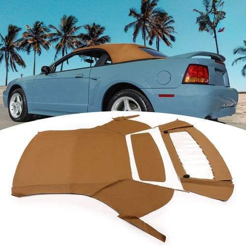 DURAFORCE For Ford Mustang 1994-2004 Convertible Tan Soft Top Plastic Window Sailcloth