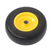 DURAFORCE 2Pcs 13x5.00-6 Flat Free Lawn Mower Tire And Wheel Solid Smooth Tread Yellow Rim
