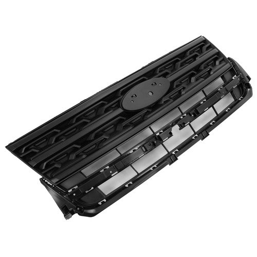 DURAFORCE For Ford Explorer 2018-2019 Black Front Bumper Upper Grille Black ABS Painted