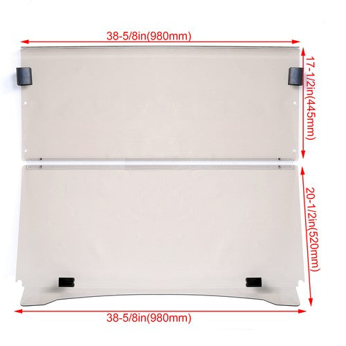 DURAFORCE Foldable Tinted Golf Cart Windshield Windscreen For Yamaha G29 Drive 2007-2016