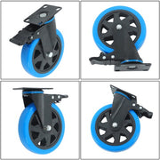 DURAFORCE 6 Inch Swivel Caster Wheels, Casters Set of 4 Heavy Duty with Brakes