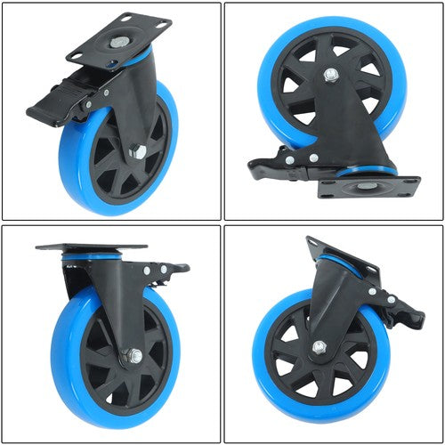 DURAFORCE 6 Inch Swivel Caster Wheels, Casters Set of 4 Heavy Duty with Brakes