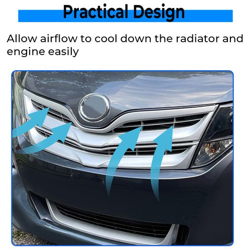 Front Upper Grille Grill for Toyota Venza 2013-2016 Silver Factory Replacement