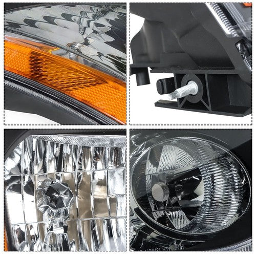 DURAFORCE Headlight For Nissan Rogue 2008-2013 Halogen Housing Black Driver+Passenger Side