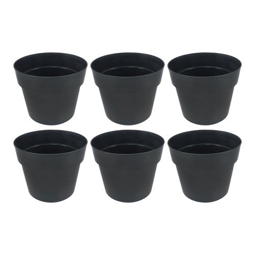 DURAFORCE 6 Pack 5 Gallon Plastic Nursery Pots Heavy Duty Garden Flower Plant Pots