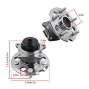 DURAFORCE FWD 2pcs Rear Wheel Bearing and Hubs Assembly For Toyota Sienna 2004 - 2010