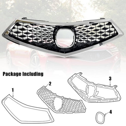 DURAFORCE Front Bumper Chrome Grille Grill Assembly for 2018-2020 for Acura TLX