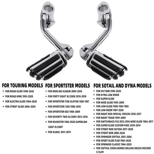Long Highway Foot Pegs Fit for Harley Touring Road King Street Glide 1 1-4 Bars