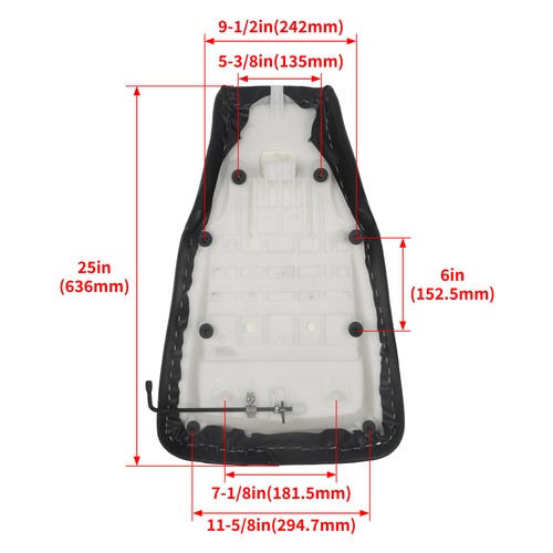 DURAFORCE Complete Seat for Honda TRX350 400 FE FM TE TM Rancher 350 2004 2005 2006 Black