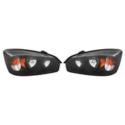 DURAFORCE RH & LH Headlights Headlamps Housing Halogen Black For Chevy Malibu 2004-2008