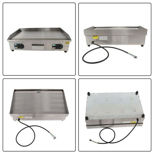 DURAFORCE 30 Inch Commercial Electric Griddle 3000W Countertop Teppanyaki Grill 122℉-572℉