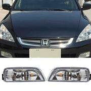 DURAFORCE Pair Clear Bumper Driving Fog Light Kit For Honda Accord 4DR Sedan 2003-2007