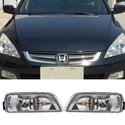 DURAFORCE Pair Clear Bumper Driving Fog Light Kit For Honda Accord 4DR Sedan 2003-2007