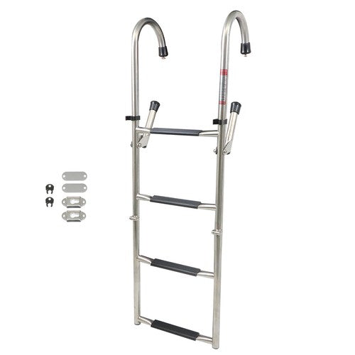 DURAFORCE New Stainless Steel Folding Telescoping Ladder Dock Ladder 2 Step+2 Step USA
