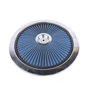 DURAFORCE 14" x 3" Air Cleaner Set Super Flow Washable Blue for Carburetor w/ 5 1/8" Neck