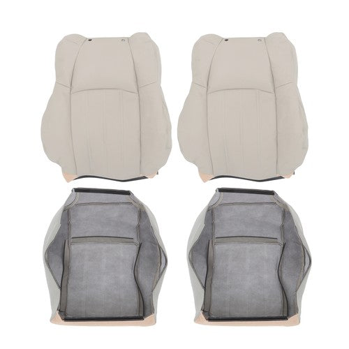 DURAFORCE For Chrysler 300C 2005-2010 4PCS Both Side Bottom&Top Seat Cover Lt Gray Leather