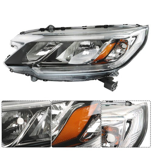 DURAFORCE Halogen W/DRL For Honda CR-V 2015-2016 Front Black Headlight Assembly Driver/LH