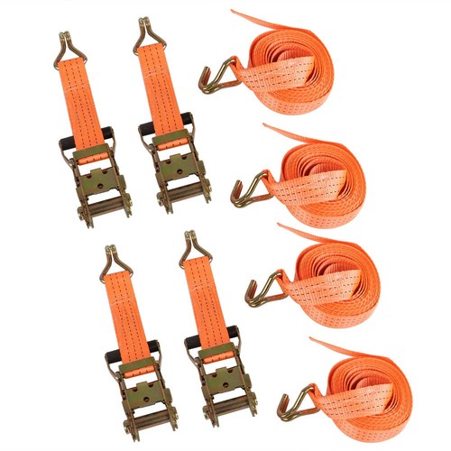 DURAFORCE 1.5" x 15' 4000 lb Ratchet Straps J Hook Heavy Duty Tie Downs New 4pcs