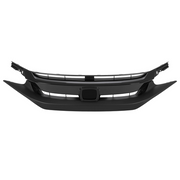 DURAFORCE Front Bumper Glossy Black Grille Grill for 2019-21 Honda Civic Sedan Matte Mesh