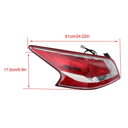 DURAFORCE Tail Light Brake Lamp Red Rear For Nissan Altima Series 2013 Left Driver Side