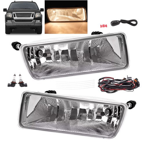 DURAFORCE Fit For 2006-2010 Ford Explorer Left & Right Side Bumper Fog Light Driving Lamp