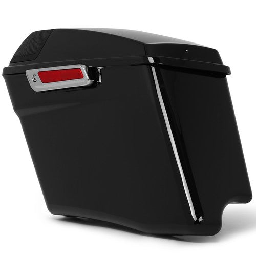 DURAFORCE 4" Stretched Extended Hard Saddlebags 5x7" Speaker Lid For Harley Touring 14+