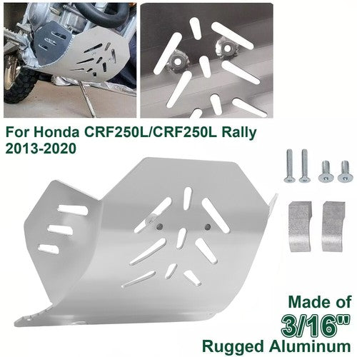 DURAFORCE Aluminum Engine Guard Skid Plate Polished For Honda CRF250L 2013-2020