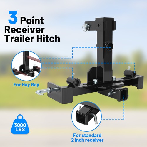 Category 1 Tractor 3 Point Hitch Attachment Trailer Hitch Drawbar Adapter