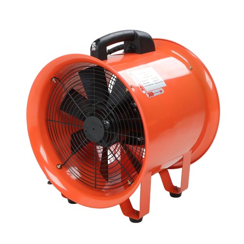 DURAFORCE Portable Blower Steel 10 Inch, 1520 CFM 320W Industrial Orange 33ft Ducting