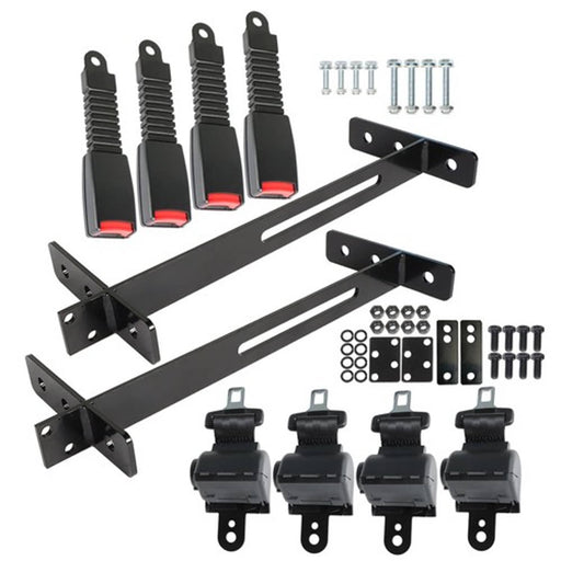 DURAFORCE For EZGO Yamaha Club Car Golf Cart 4 Retractable Seat Belts and Bracket Kit New