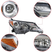 DURAFORCE Fit For Toyota RAV4 2013 2014 2015 LH+RH Headlight Headlamps Clear Lens Halogen