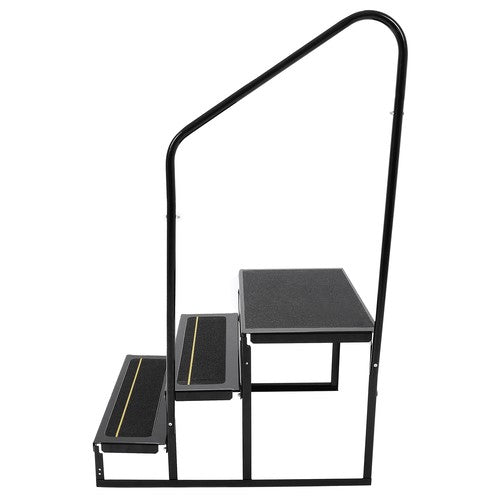 3 Step Anti-Slip 660lbs Stair With Handrail for RV Camper Hot Tub Portable
