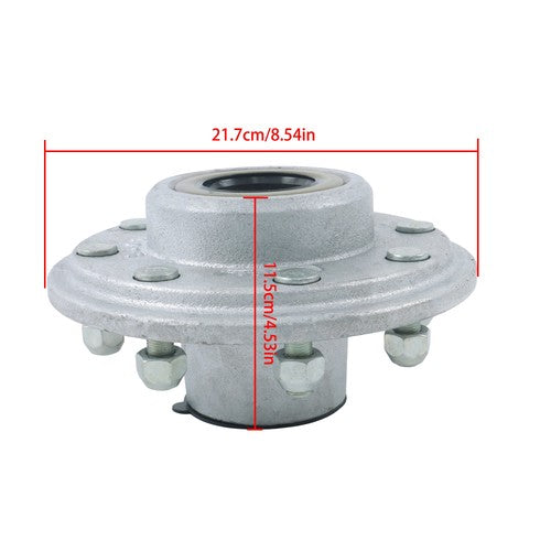 DURAFORCE Pre-Assembled 8-Lug 6.5" Galvanized Trailer Hub Kit Fit For 7,000lb #42 Trailer