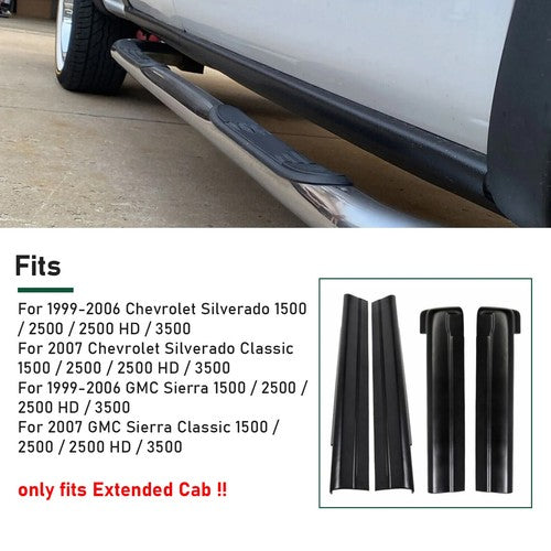 DURAFORCE For 14068 Rocker Panels Covers For 99-06 Chevy Silverado GMC Sierra Extended Cab