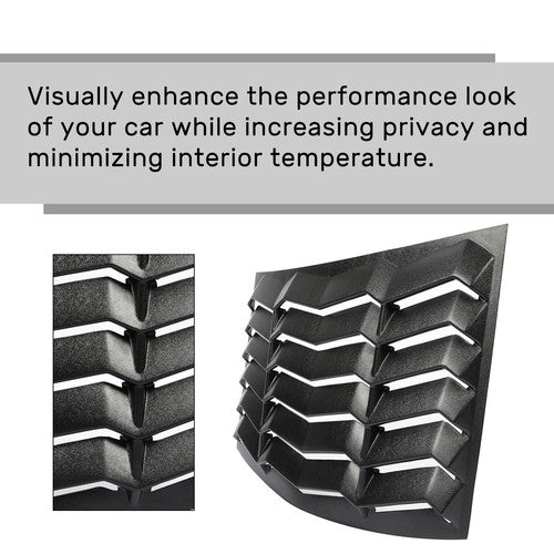 Rear Side Window Louvers Cover for 2010-2015 2011 2012 2013 2014 2015 Chevy Camaro