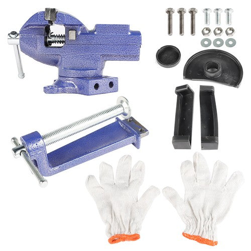 DURAFORCE For Workbench 3.2"- Multi-Functional Portable 360° Swivel Base 2-In-1 Bench Vise